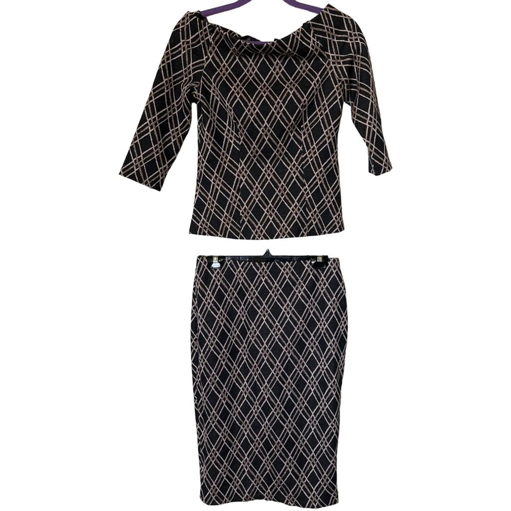 7th Avenue Design Studio NY & Co. 2-pc Blouse/Skirt Set Poly Blend Women S/M NWT